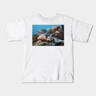 parrotfish in the coral reef Kids T-Shirt